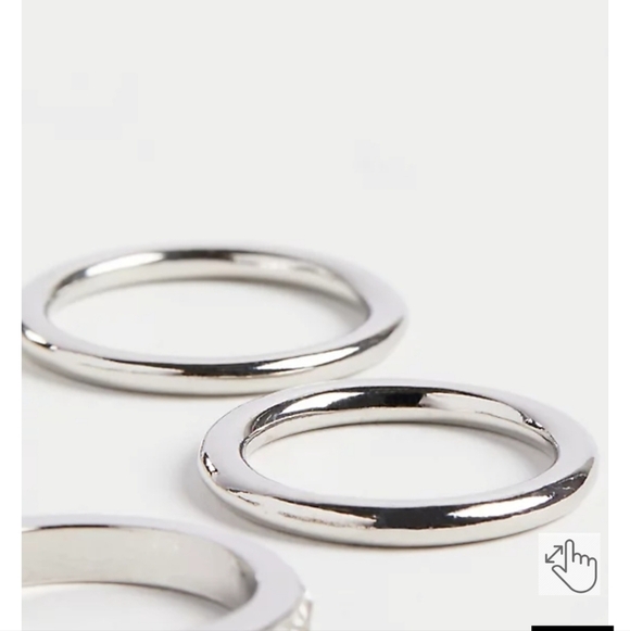 🆕️💍TORRID SET OF 5 SILVER-TONE RINGS SIZE 11💍 - Picture 4 of 5